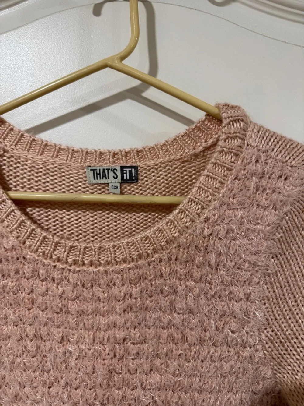 Girls' Dusty Pink Knit Sweater Dress / AA40